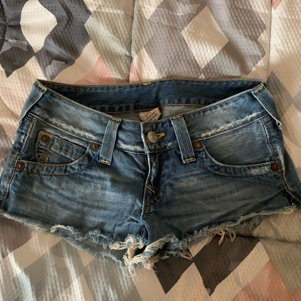True religion cutoff shorts